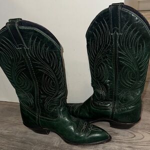 Dark Green Western Cowboy Boots
